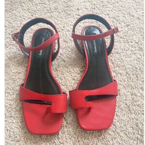 Alexander Wang Abby Cut Out Ankle Strap Sandals Flat Size EU 39 US 8